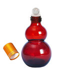 Calabash Amber Glass Odm Roll On Essential Oil Bottles With Stainless Steel Massage Ball