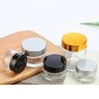 Round Transparent Glass Cosmetic Cream Jar With Screw Cap