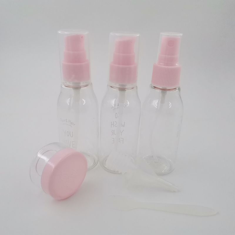 Recycled Cosmetic 60ml Mini Travel Bottle Set Non Spill With Sprayer