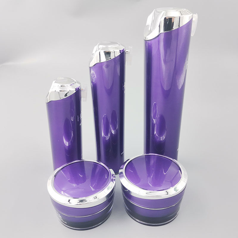 Luxury Purple 15ml Cosmetic Acrylic Bottle Packaging Set