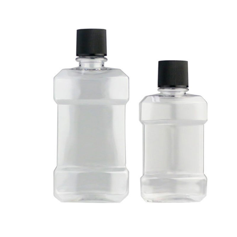 Clear Mouthwash 180ml Pump Dispenser Bottle Plastic Pet Food Grade Material