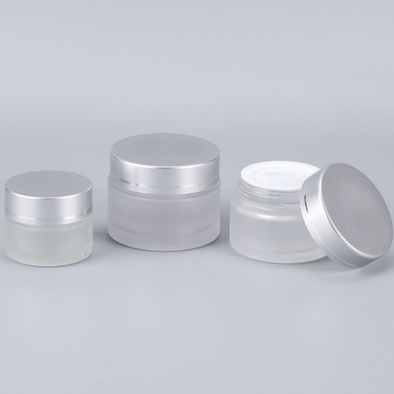 50 Gram / 50Ml Empty Cosmetic Cream Jar Round Frosted Glass