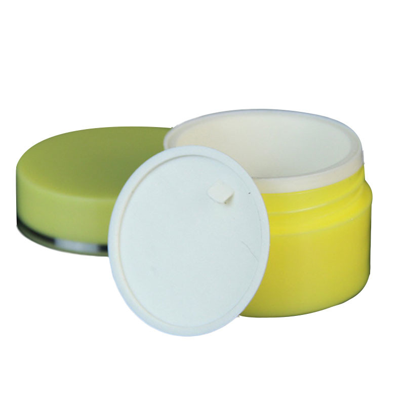 PMMA 30ml PS Plastic Cosmetic Cream Jar Round Yellow